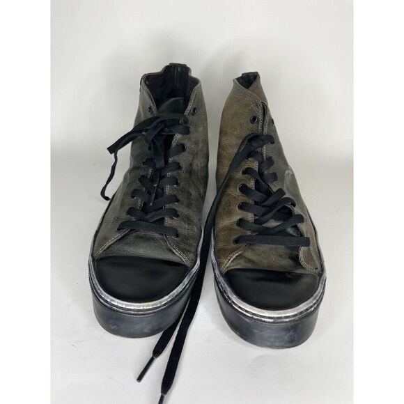 7 for all mankind Chukka Boots Men Size 11.5 Green Leather - Picture 2 of 14